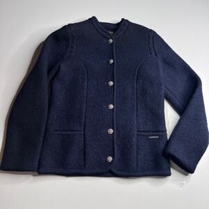 Geiger of Tyrol Navy Boiled Wool Jacket Cardigan Made in Austria Womens 40 L